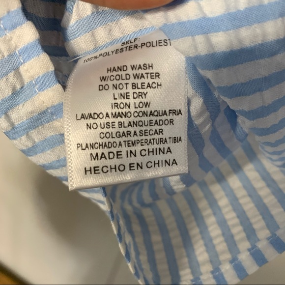 Listicle blue and white top with bow - Picture 6 of 6